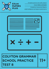 Colyton Grammar School 11+ level mathematics exam sections